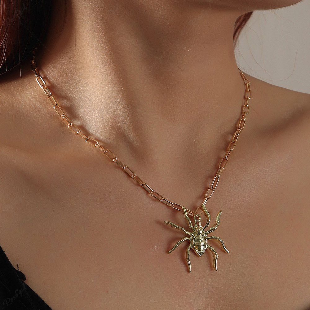 Chic Halloween Spider Chains Pendant Necklace  