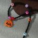 Halloween Beaded Pumpkin Pendant Choker Necklace -  