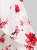 Floral Cold Shoulder High Low Plus Size Dress -  