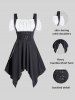 Gothic Cold Shoulder Handkerchief Buckles Chain Dress -  