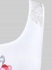 Plus Size Butterfly Heart Print Tank Top -  