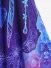 Robe Croisée Rose Imprimée de Grande Taille - Bleu profond 5x | US 30-32