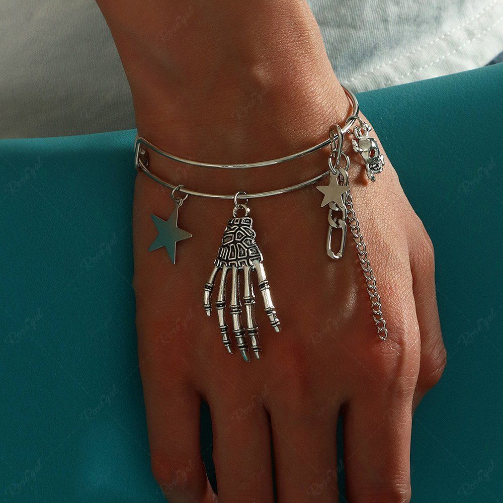 Buy Halloween Skeleton Hand Star Retractable Adjustable Bracelet  