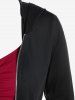 Gothic Lace Up Full Zipper Hooded Asymmetric 2 in 1 Tee -  
