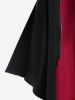 Gothic Lace Up Full Zipper Hooded Asymmetric 2 in 1 Tee -  