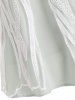 T-shirt Boutonné Superposé en Dentelle Transparente Imprimé à Demi-Manches - Gris Clair XXL
