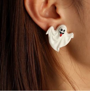 Halloween Funny Ghost Resin Stud Earrings