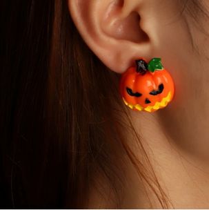 Halloween Funny Pumpkin Resin Stud Earrings