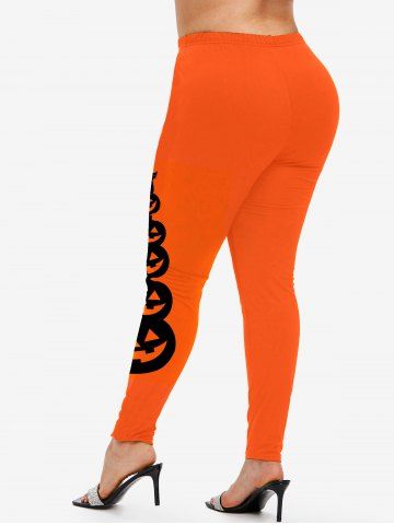 Halloween Pumpkins Printed Skinny Leggings
