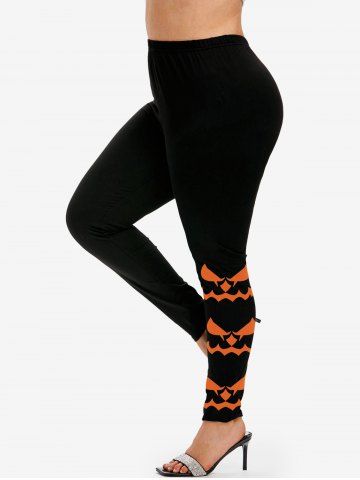 Legging D'Halloween Collant Motif de Dessin Animé - BLACK - 4X | US 26-28