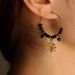 Halloween Spider Web Beads Hoop Drop Earrings -  