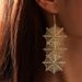 Halloween Exaggerated Funny Hollow Out Spider Web Long Drop Earrings -  