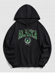 ALASKA Letter Printed Kangaroo Pocket Hoodie -  