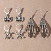 3Pcs Halloween Vintage Alloy Pumpkin Skeleton Hands Skull Earrings -  