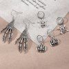 3Pcs Halloween Vintage Alloy Pumpkin Skeleton Hands Skull Earrings -  