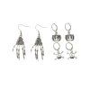 3Pcs Halloween Vintage Alloy Pumpkin Skeleton Hands Skull Earrings -  