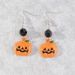 Halloween Ghost Pumpkin Drop Earrings -  