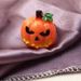 Boucles D'Oreilles D'Halloween Amusantes Motif Citrouille en Résine - Orange 