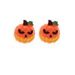 Boucles D'Oreilles D'Halloween Amusantes Motif Citrouille en Résine - Orange 