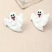 Boucles D'Oreilles Fantôme Amusant en Résine pour Halloween - Blanc 