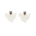 Boucles D'Oreilles Fantôme Amusant en Résine pour Halloween - Blanc 