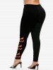 Halloween Cartoon Pattern Skinny Leggings -  