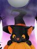 Ensemble de T-shirt D'Halloween à Imprimé Araignée Souris et Citrouille et Legging - Pourpre  
