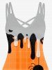 Halloween Crisscross Spider Print A Line Dress -  