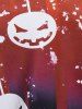 Ensemble de T-shirt D'Halloween à Imprimé Citrouille à Col Oblique et de Débardeur Sanglé - Rouge 1x | US 14-16