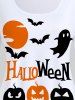 Halloween Pumpkin Ghost Print Graphic Tee -  
