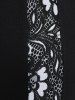 Plus Size High Waisted Lace Insert Bell Bottom Pants -  