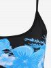 Plus Size Floral Print Padded Swim Tankini Top -  