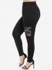 Pantalon Gothique Panneau en Dentelle à Œillet avec Poche à Rabat - Noir 3x | US 22-24