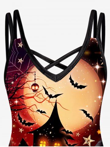 Halloween Print Crisscross A Line Dress