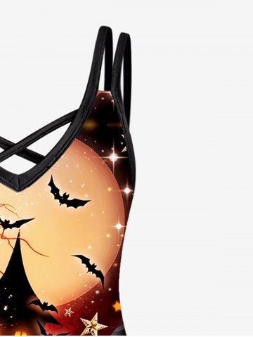 Halloween Print Crisscross A Line Dress