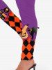 Legging D'Halloween Moulant à Imprimé Citrouille Fantôme - Pourpre  