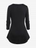 Plus Size Draped Cowl Front Colorblock 2 in 1 Tee -  