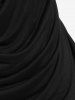 Plus Size Draped Cowl Front Colorblock 2 in 1 Tee -  
