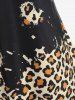 Plus Size Animal Leopard Printed Long Sleeves Tee -  