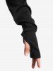 Gothic Hooded Grommets Straps Full Zipper Handkerchief Coat -  