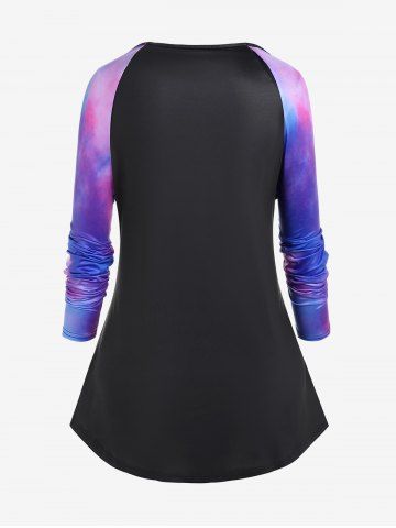 Gothic Skull Ombre Raglan Sleeves T-shirt