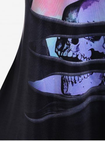 Gothic Skull Ombre Raglan Sleeves T-shirt