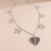 Retro Ethnic Hollow Out Butterfly Heart Pendant Necklace -  