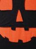 T-shirt D'Halloween Asymétrique Déchiré en Blocs de Couleurs - Orange 2X | US 18-20