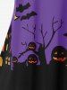 T-shirt D'Halloween à Imprimé Château et Citrouille de Grande Taille - Concorde 5x | US 30-32