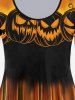 T-shirt à Manches Longues à Imprimé Citrouille et Halloween - Orange Foncé 2x | US 18-20