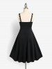 Gothic Chains O Ring Ruched High Low Dress -  