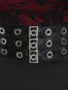 Gothic Lace Panel Grommets Buckled Fit and Flare Dress -  