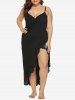 Plus Size Hollow Out Convertible Beach Cover Up Wrap Dress -  