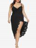 Plus Size Hollow Out Convertible Beach Cover Up Wrap Dress -  